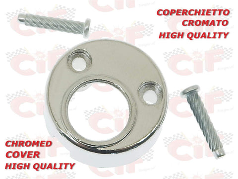 Coperchio serratura cromato Vespa 50 Special L N R 125 ET3 PX 150 200 ribattini